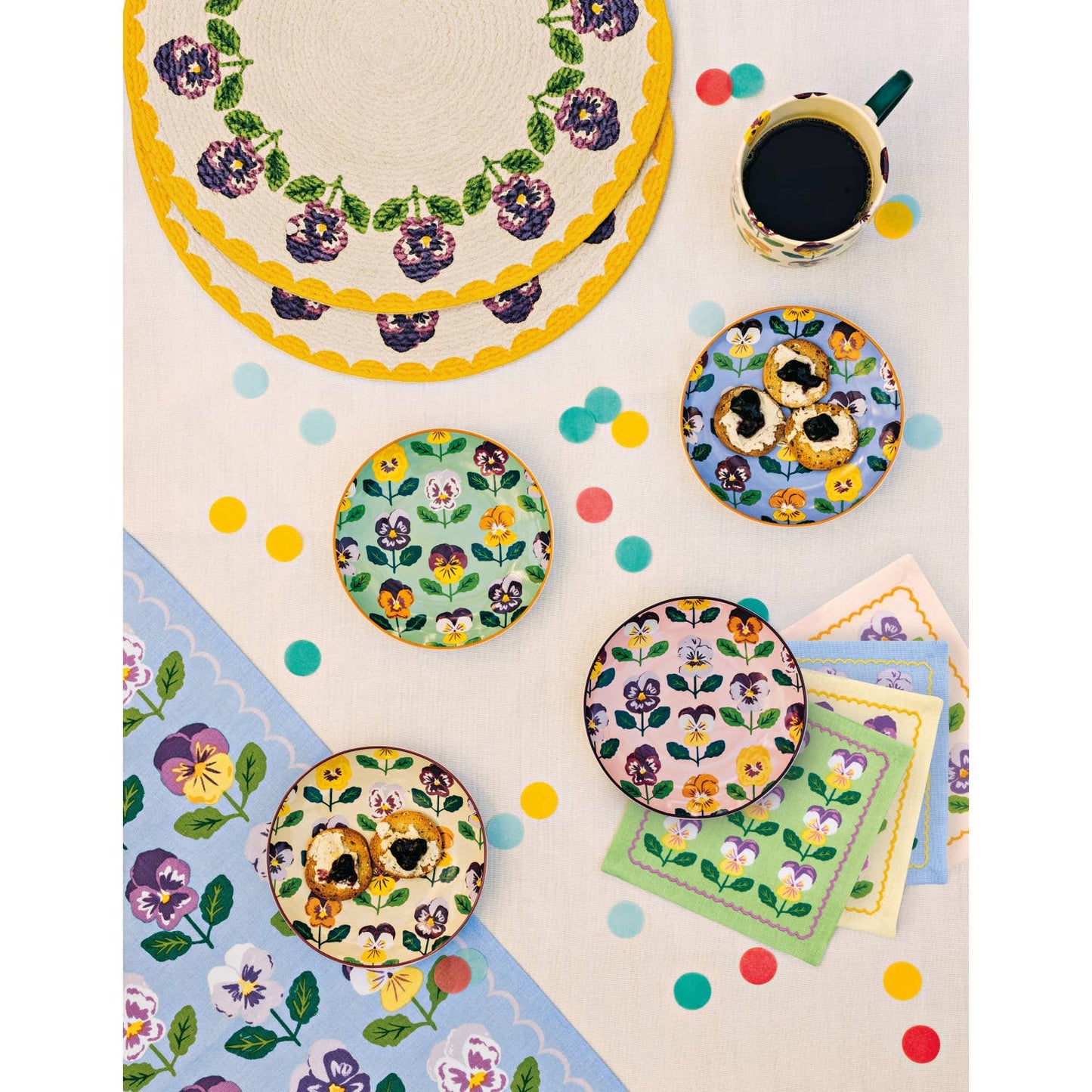 Pansy Dishtowel: Blue