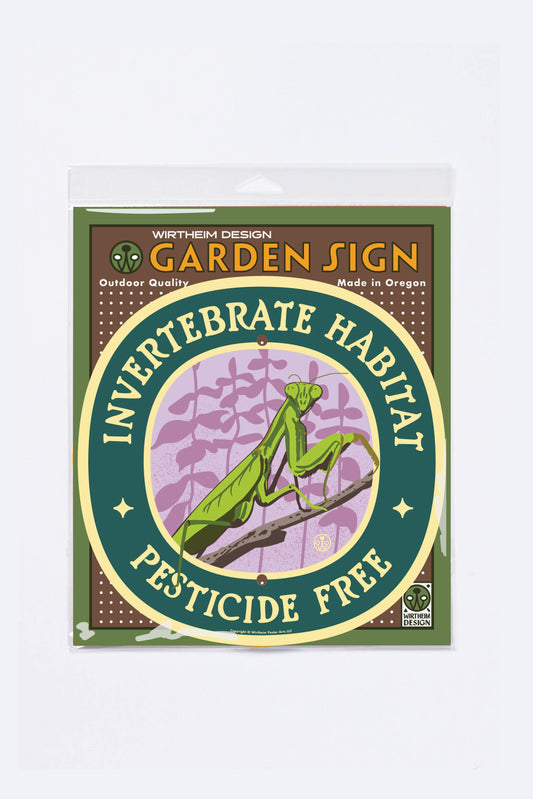 Invertebrate Habitat - Pesticide Free - Garden Sign: Wood Stake Not Included