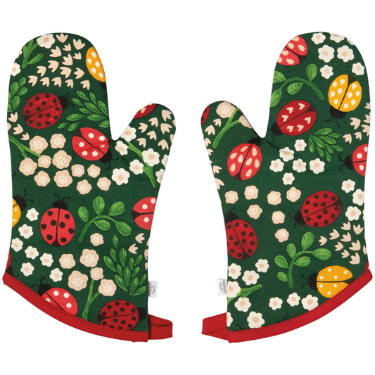 Ladybugs Mitts Set of 2: Green