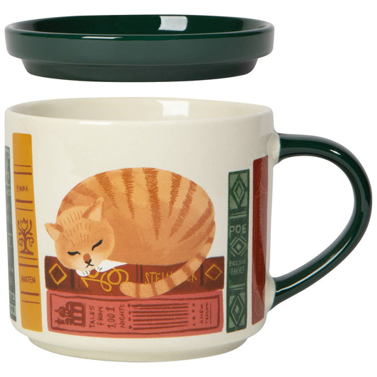 Book Club Mug with Lid: Multi-Colored