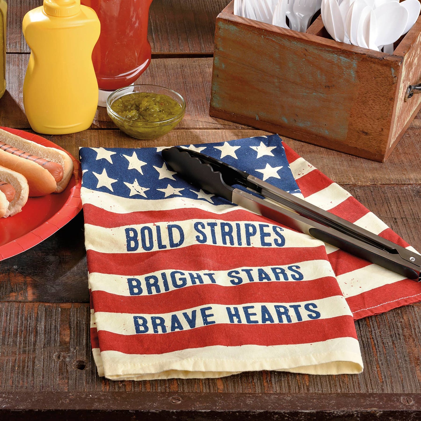 Bold Stripes Bright Stars Kitchen Towel