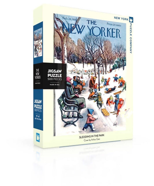Sledding in the Park - 500 Piece Jigsaw Puzzle