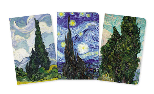 Vincent van Gogh: Cypresses Set of 3 Mini Notebooks by: 3.5"x 5.7" lined blank book; 64 pages