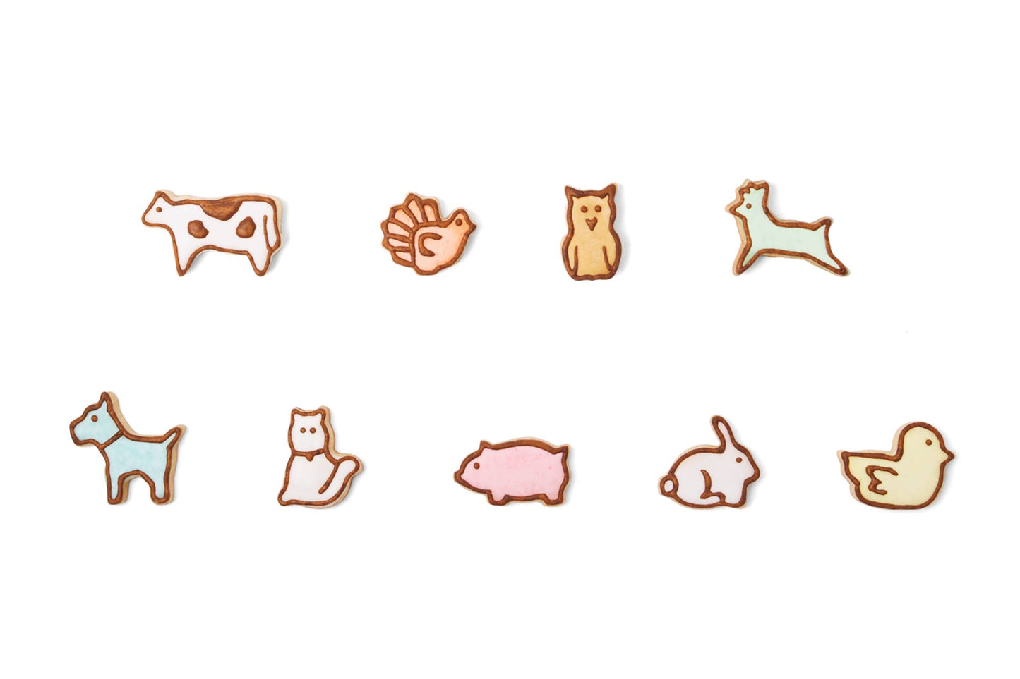 Fox Run Mini Animal Cookie Cutter Set, 9-Piece, 1.5" x 1"