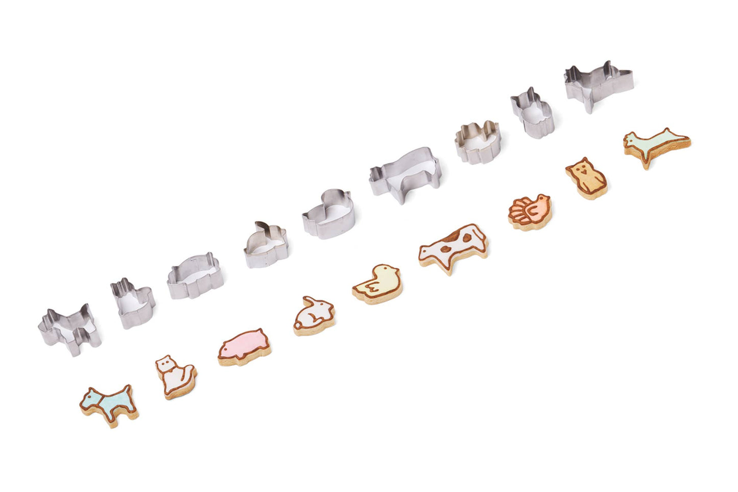 Fox Run Mini Animal Cookie Cutter Set, 9-Piece, 1.5" x 1"