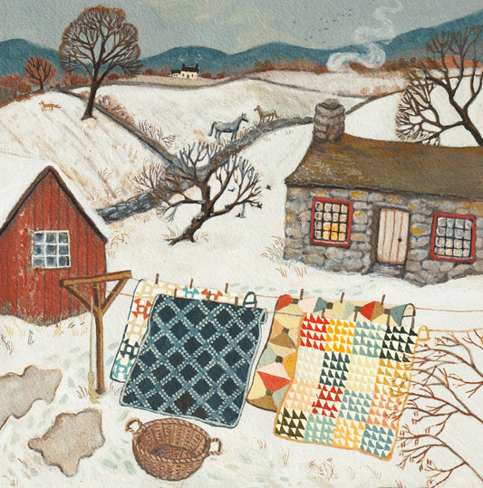 The Quilter's Cottage Art Print: 8x8