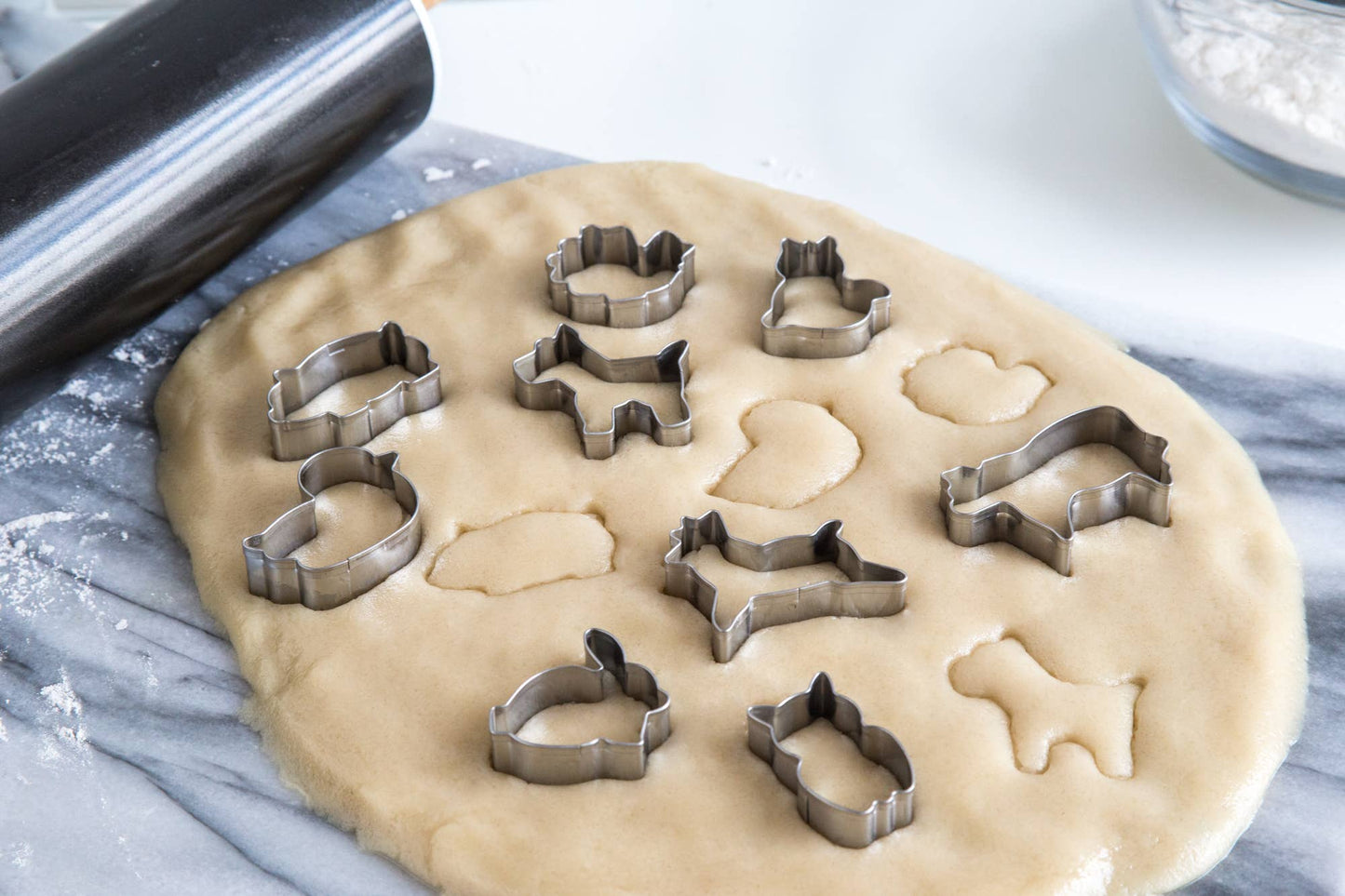Fox Run Mini Animal Cookie Cutter Set, 9-Piece, 1.5" x 1"