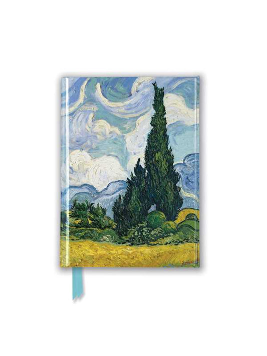 Vincent Van Gogh: Wheat Field with Cypresses (Foiled Pocket Journal) 4.5"x 6" lined blank book; 176 pages / English