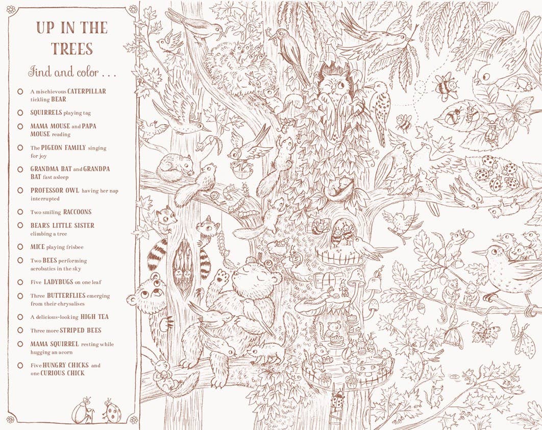Brown Bear Wood: A Search-and-Find Coloring Book: Over 100