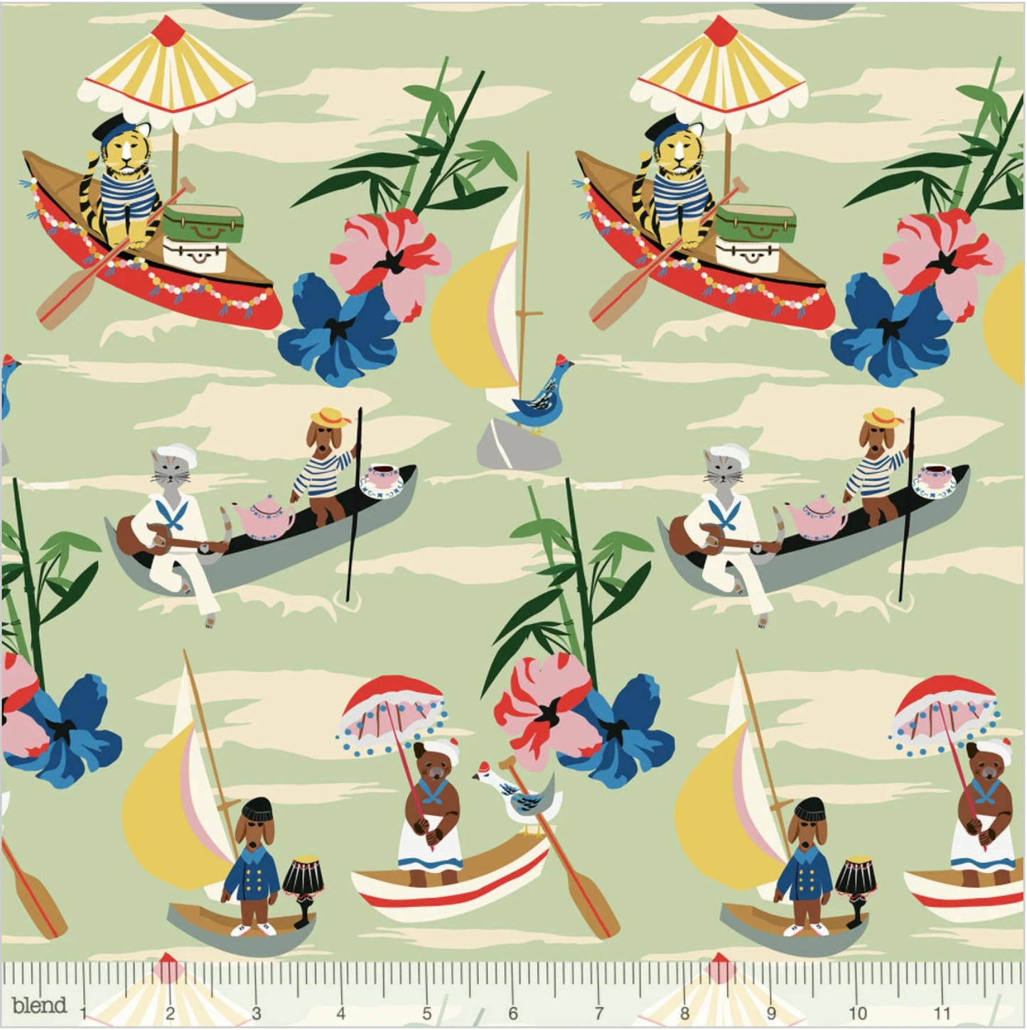 Elizabeth Grubaugh - Explorers Mint - Out to Sea - Blend Fabrics