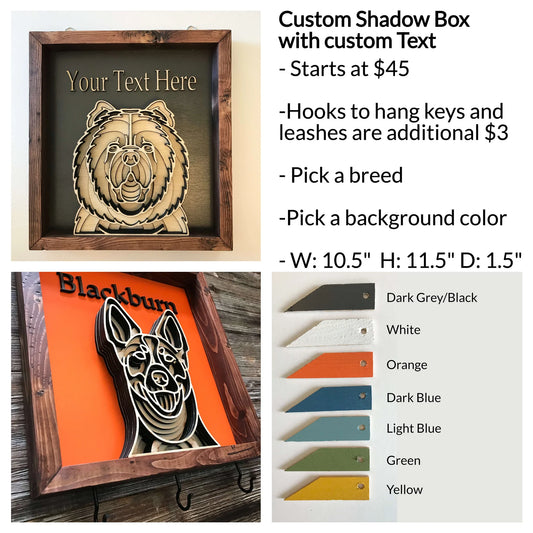 Custom 3D Dog Shadow Box with Text