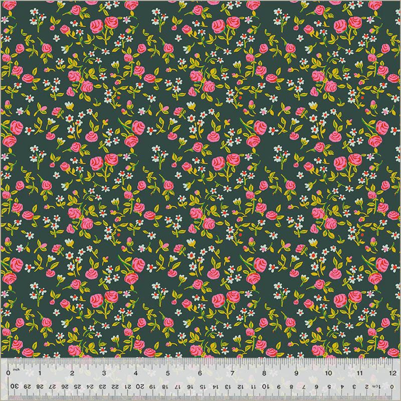 Heather Ross - Mousy Floral Black - Heather Ross by Hand