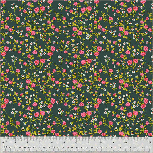 Heather Ross - Mousy Floral Black - Heather Ross by Hand