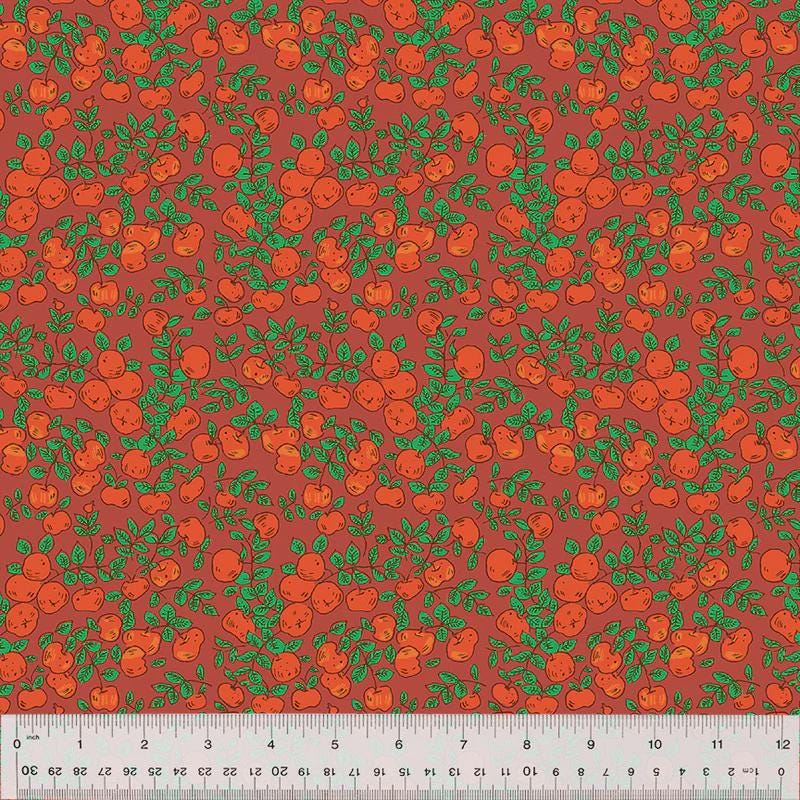 Heather Ross - Apples Warm Red - Forestburgh