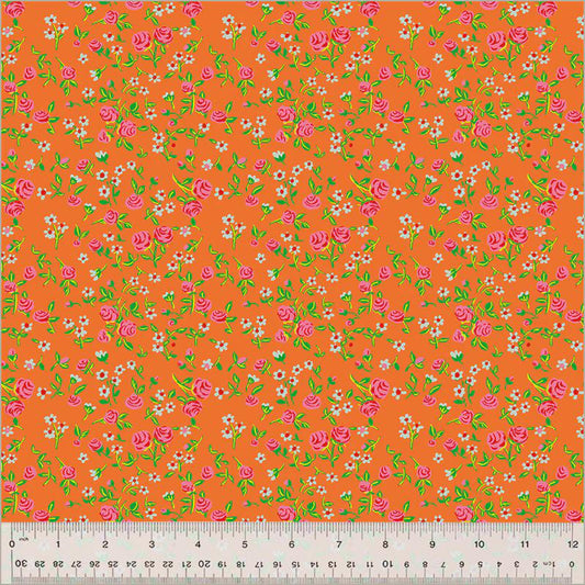 Heather Ross - Mousy Floral Tangerine - Heather Ross by Hand