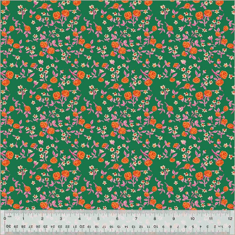 Heather Ross - Mousy Floral Emerald - Heather Ross by Hand