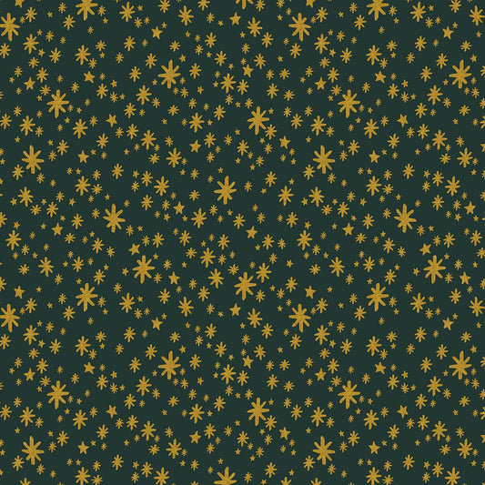 Rifle Paper Co. - Starry Night - Evergreen Metallic Fabric - Holiday Classics -  Cotton+Steel