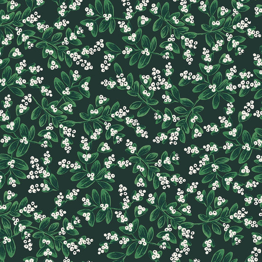 Rifle Paper Co. - Holiday Classics - Mistletoe - Evergreen Fabric - Holiday Classics -  Cotton+Steel