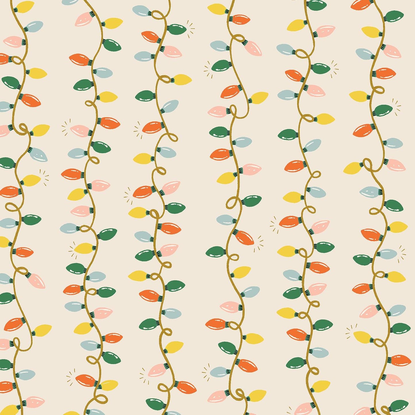 Rifle Paper Co. - Holiday Lights - Cream Metallic Fabric - Holiday Classics -  Cotton+Steel