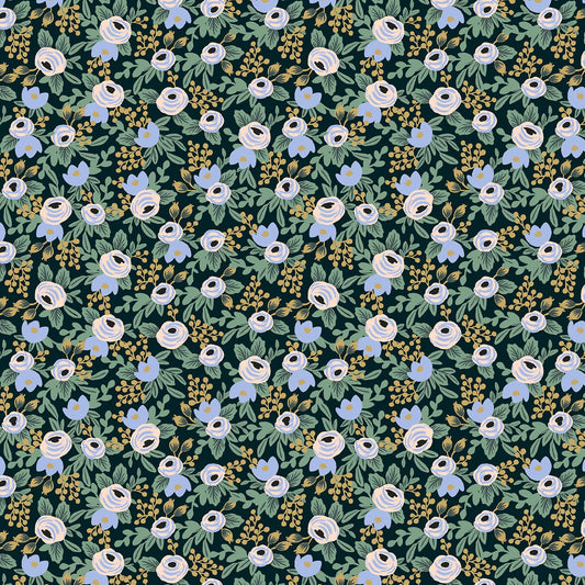 Rifle Paper Co. -  Primavera - Rosa - Black Fabric -  Cotton+Steel
