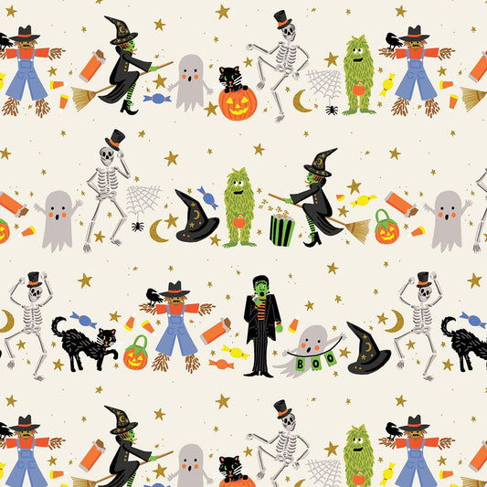 Rifle Paper Co. - Halloween Parade - Cream Metallic Fabric - Halloween -  Cotton+Steel