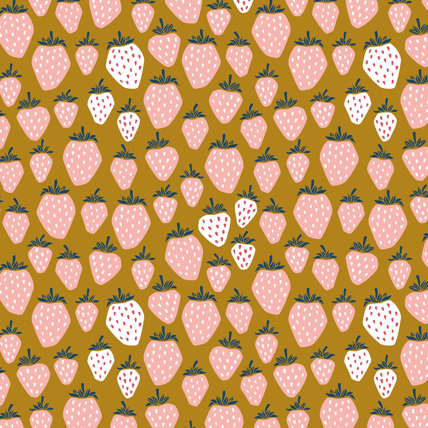 Loes van Oosten - Under the Apple Tree 2 - Queen of Berries Golden Yellow -  Cotton+Steel