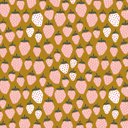 Loes van Oosten - Under the Apple Tree 2 - Queen of Berries Golden Yellow -  Cotton+Steel