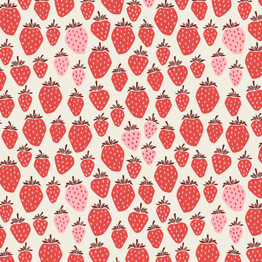 Loes van Oosten - Under the Apple Tree 2 - Queen of Berries Summer Pink -  Cotton+Steel